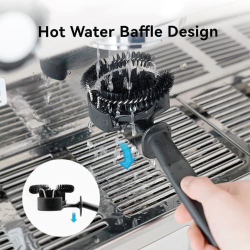 watchget Espresso Coffee Machine Cleaning Brush for 51mm Grinder Head, Nylon Bristles, Dual-Headed Grinder Brush, Coffee Grinder Cleaning Brush, 51mm