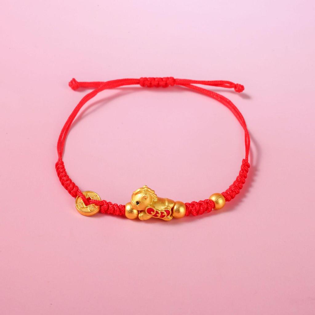 2026 Zodiac Horse Red Rope Bracelet: Benmingnian Hand-Woven Ethnic-Style for Good Fortune