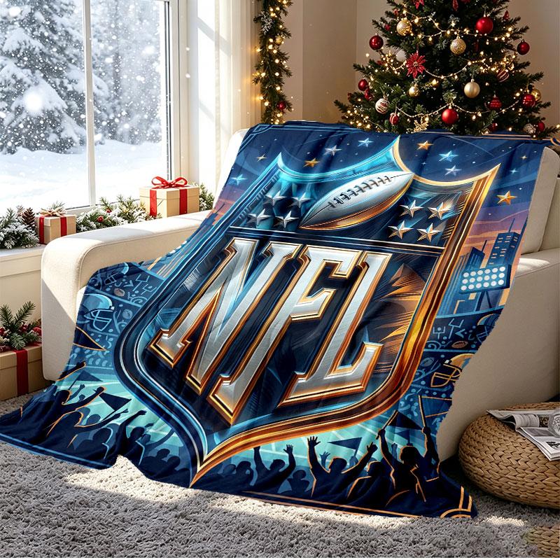 Deka s NFL vzorem pro domácí dekoraci, postel, pohovku, cestování autem, kempování, vhodná pro všechna roční období, dárek k narozeninám, Vánocům