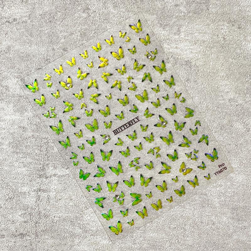 

3D Blue Green Butterfly Nail Art Stickers Nail Art Decoration Diy Self-Adhesive Nail Sticker Nail Art Supply Manicure Tool зелёный