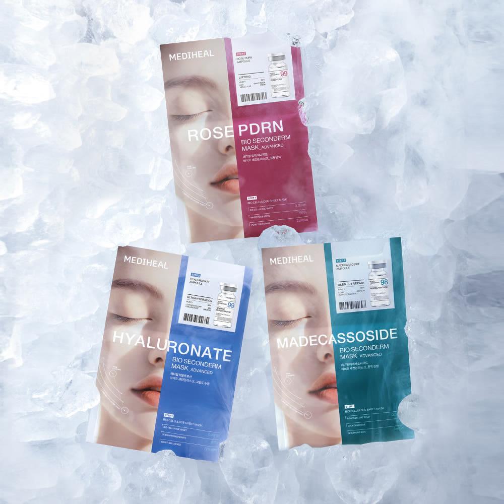 MEDIHEAL Bio Seconderm Mask Sheet Set 10 Sheets – Madecassoside / PDRN / Hyaluronate