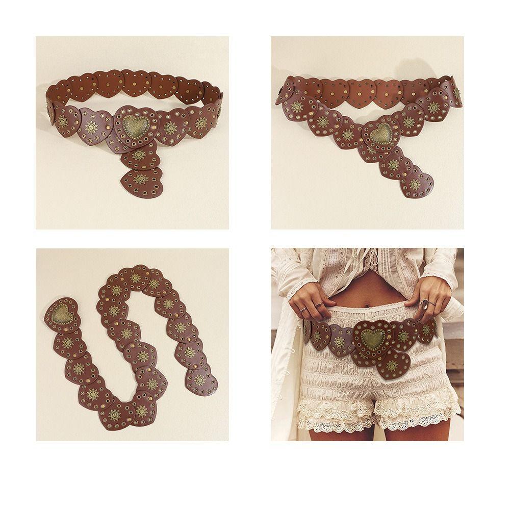 Wide Side Cowgirl Waist Belt Korean Style PU Leather Waistbands Rivet Waist Belt  Dress Decoration