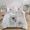 White Cat King Queen Duvet Cover Kawaii Pet Kitty Bedding Set For Kids Teens Adults Family Animal 2/3pcs Polyester Quilt Cover