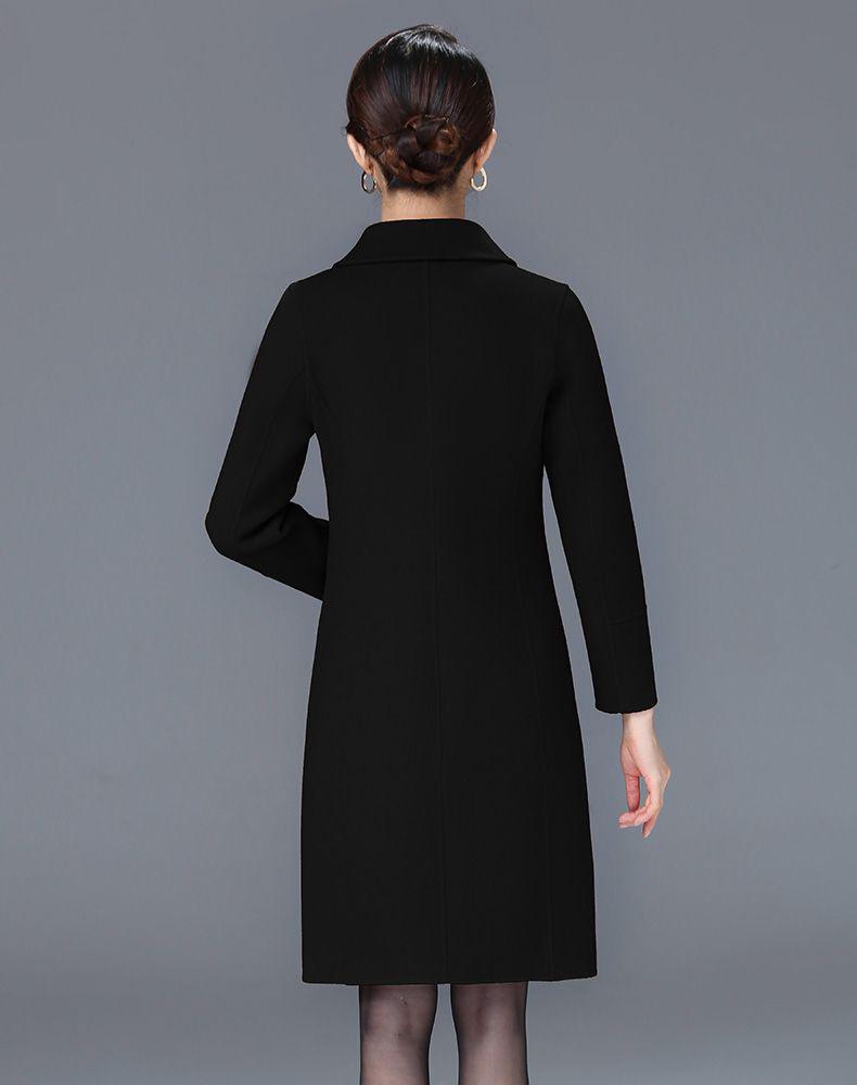 Jujube Red Double-Sided Wool Blend Coat - Women's Mid-Length Slim Fit for Autumn and Winter