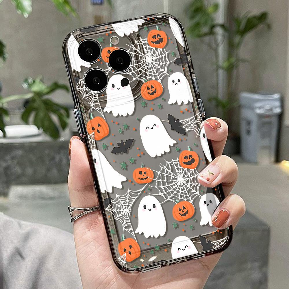 Halloween pumpkin for iPhone17promax space phone soft case 14/13 transparent 15 advanced x anti-drop