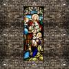 Pellicola Vetro Colorato Statico Stile Vintage Arte Sacra Adesivi per Finestre PVC Autoadesiva Pellicola Cristiana Europea Classica