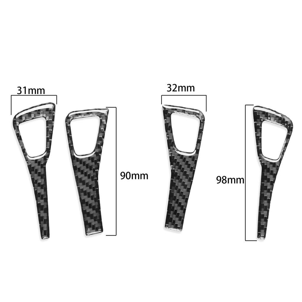 For Tesla Model Y + Model 3 2017-2022 Car Door Switch Button Carbon Fiber Stickers Panel Trim Cover