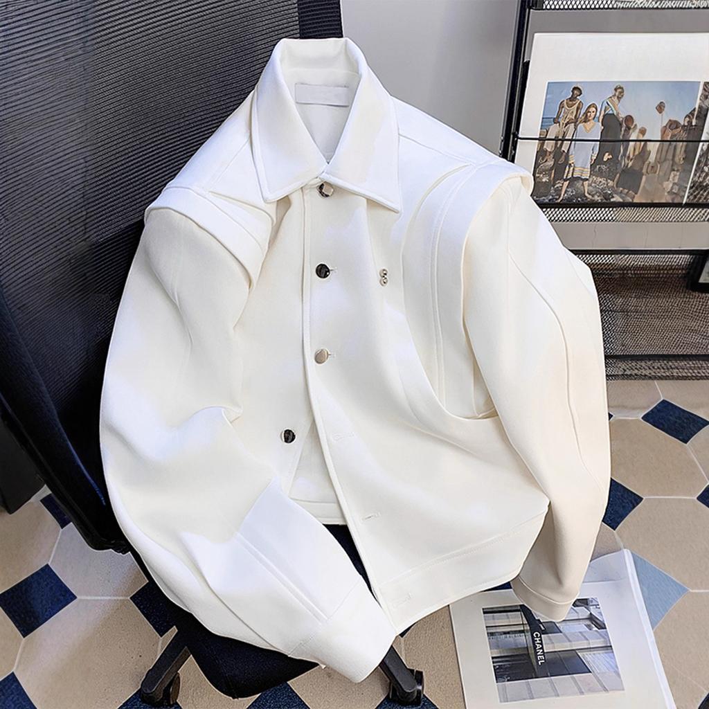 White Short Coat Men's High-end Jacket Top