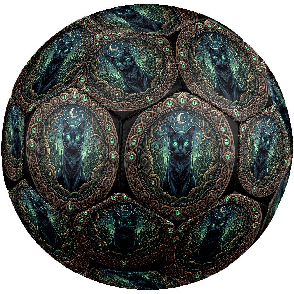 Ethereal Cat Moonlit Forest Round Football Size 5 Adult Ball Suitable for Training Matches and Outdoor Team.