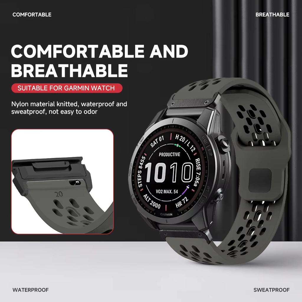 20 22 26mm For Garmin Fenix 8 51mm 7X 7 Pro Fenix 6X 6 5X 5Plus Tactix 7 Quick Fit Sports Silicone Band Forerunner 965 945 Strap