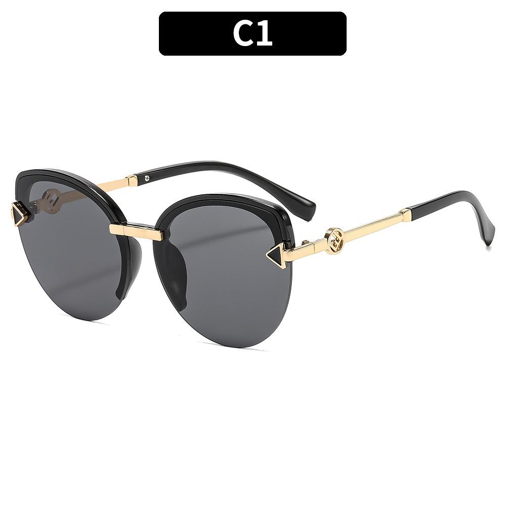 Women's Sunglasses, Fashionable Cat's Eye Half-frame Sunglasses
