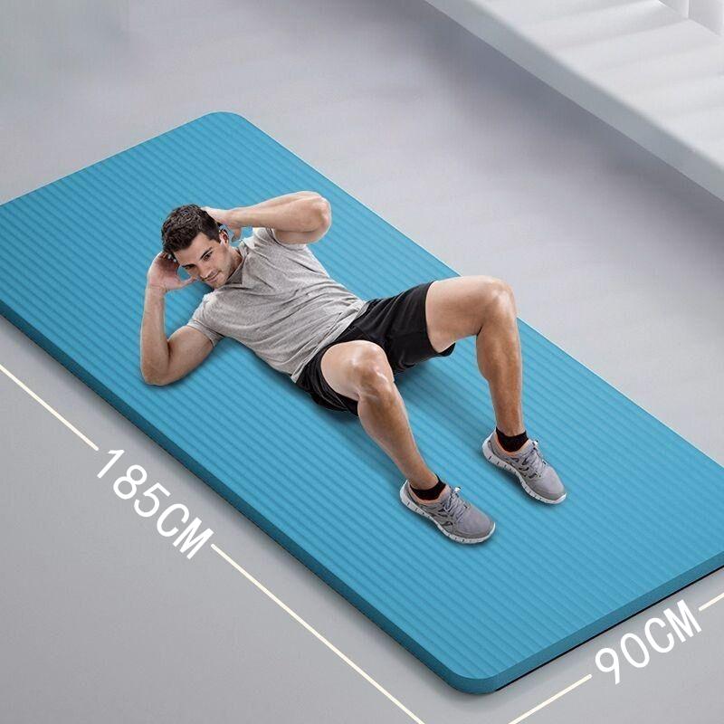 Tappetino Palestra Yoga Pilates e Fitness - Tappetino Palestra Spesso Esercizio e Sport 185cm×90cm×1cm Isolamento Acustico e Smorzamento Vibrazioni