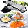 Adjustable Stainless Steel Mandolin Slicer with Foldable Non-Slip Base