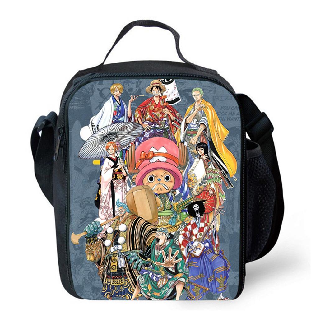 One Piece Lonchera Térmica Cartoon Thermal Lunch Bag Lightweight Portable Cooler Tote For Boys Girls School Picnic Camping Trip