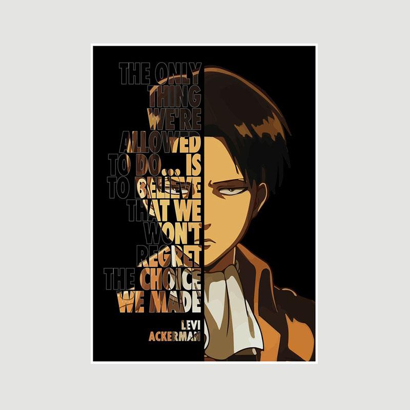 Vintage Inspirational Quote Poster Anime Finger Luffy Deku Posters White Paper Text Art Pictures Home Decor Bar Decoration Painting Interior Mural