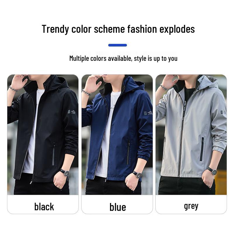 ROMON Men's Autumn Fashion Commuter Hooded Jacket