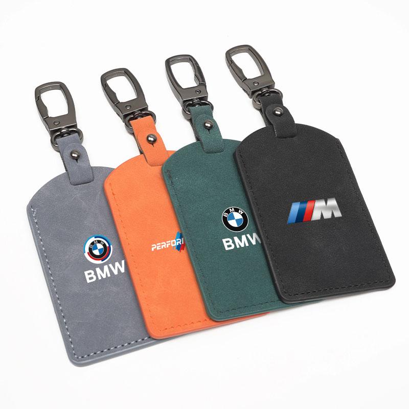 NVEQ9 Premium Leather Car Card Key Cover Protective Case For BMW Smart Card Key Accessories For BMW G80 G06 G07 G42 G14 G15 / Stickers