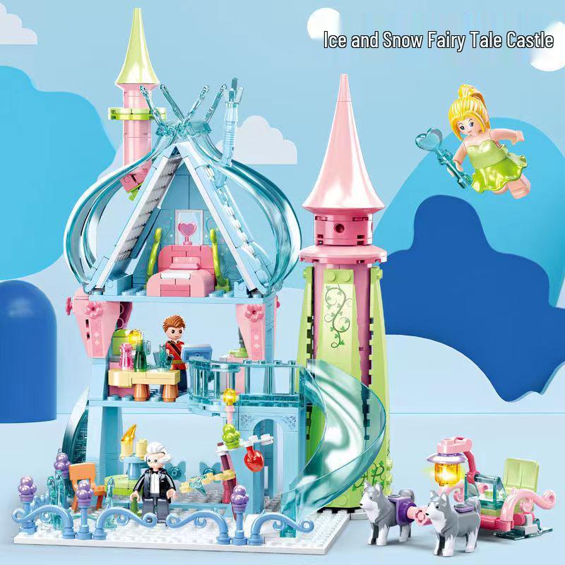 Girls' Princess Castle Building Blocks - Compatible with Lego, Assembled Puzzle Toy 
