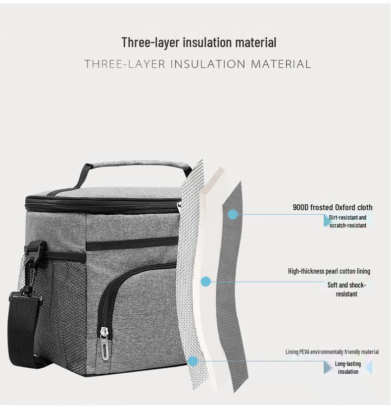 15L Nepropustná izolovaná pikniková taška - Zesílená pro venkovní použití, Udržuje jídlo čerstvé a studené