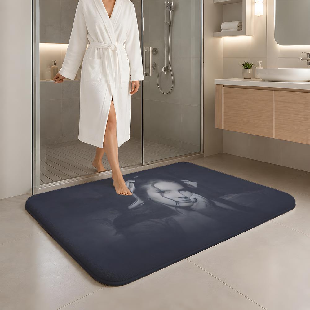Singer L-Lana D-Del Rey Floor Mat Soft Flannel Non-Slip Rug Washable Floor Mat for Living Room Bedroom Home Decor
