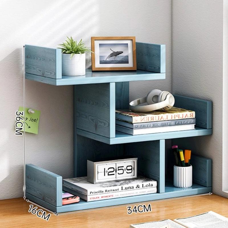 Bookcase Desktop Desk Storage and Storage Rack Household Desk Small Bookshelf Bedroom Office Multi-layer Simple Shelf