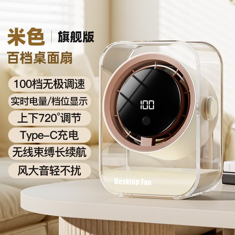 ZISIZ Rechargeable Desktop Fan