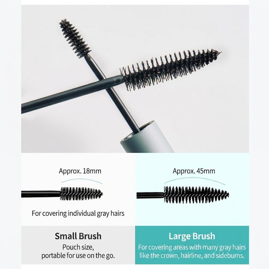 Daleaf Gray Hair Color Cover Mascara Set (16g + 8g) - [K-BEAUTY] Instant Root Touch-Up