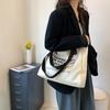 Simple Canvas Large-capacity Casual Bag Women's 2025 New Lazy Style Single Shoulder Fashion Printed Letter Tote Bag