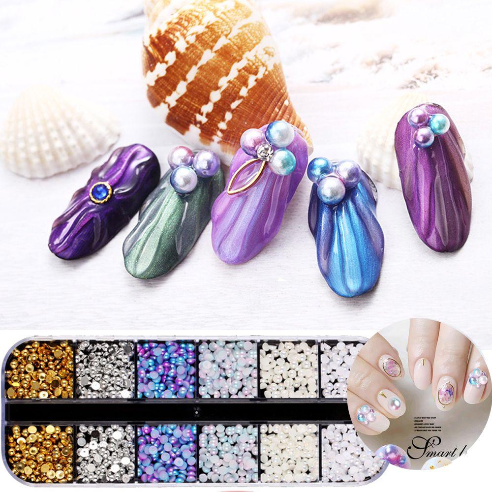 

Beauty Decoration Shiny Women 3D Beads Rhinestones DIY Manicure Nail Art Pearls