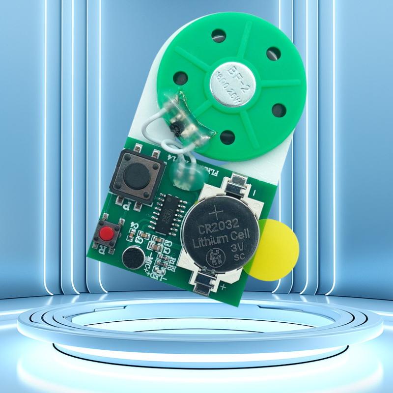 Recording Module Button Control Compact With Double Faced Adhesive Tape Recordable Sound Chip PCB 25 Seconds