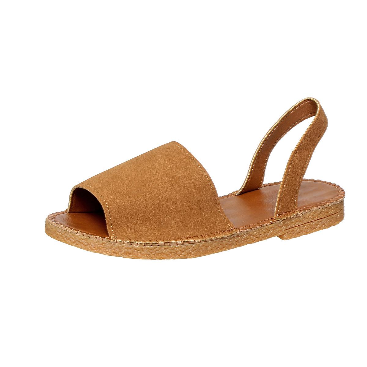 

Fashion Women Shoes Female 2025 New Summer Hot Sale Buckle Strap Women Sandals Fashion Casual Sandals Women New Peep Toe Flat Sandals 36 коричневый