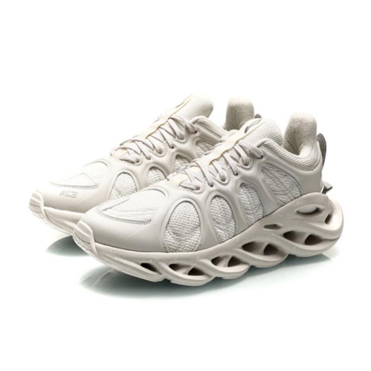 Li Ning Curved ACE Non slip Lightweight Low top Running Shoes Men's Ecru ARHP259-2