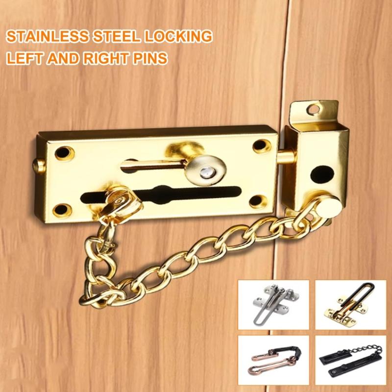 Corrosions Resistant Stainless Steel Door Security Latches Chain Durability Chain Latches For Indoor Outdoor Use