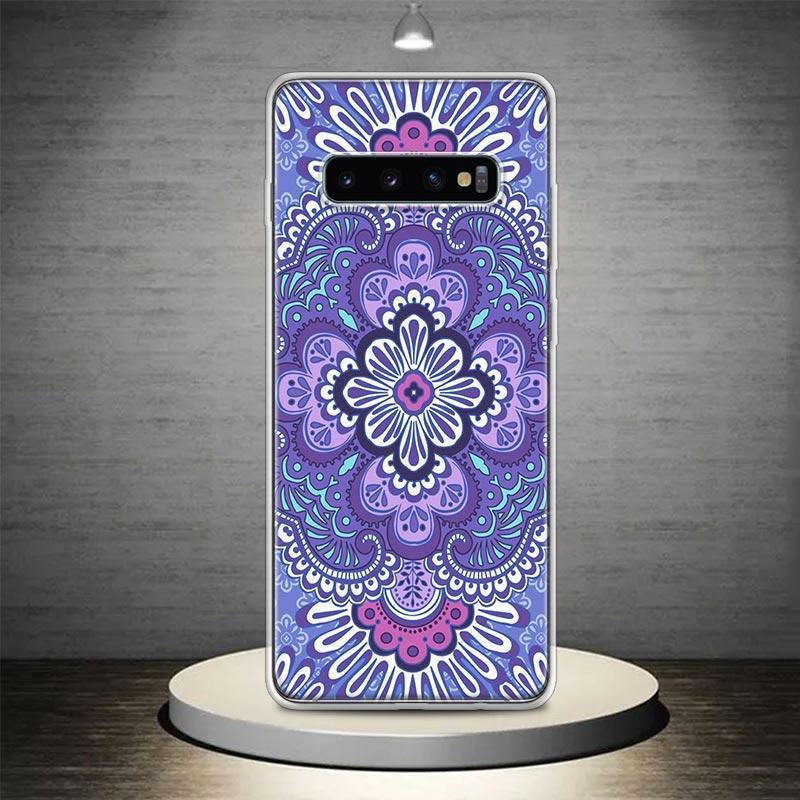 Totem Mandala Colorful Flower Phone Case Shell for Samsung Galaxy S22 S23 S24 S25 Ultra S21 FE S20 Plus S10 + S25Edge Soft Patte