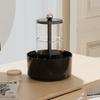 4 Slots Makeup Brush Holder Plastic Material Press Type Cosmetic Storage Box 360-Degree Rotatable Lifting Design