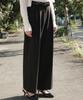 DEHEVE Classic Pintuck Wide Slacks [Black]