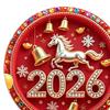 1/4Pcs Year of The Horse Refrigerator Magnet 2026 Chinese Zodiac Horse Acrylic Fridge Magnet Home Kitchen New Year Decoration