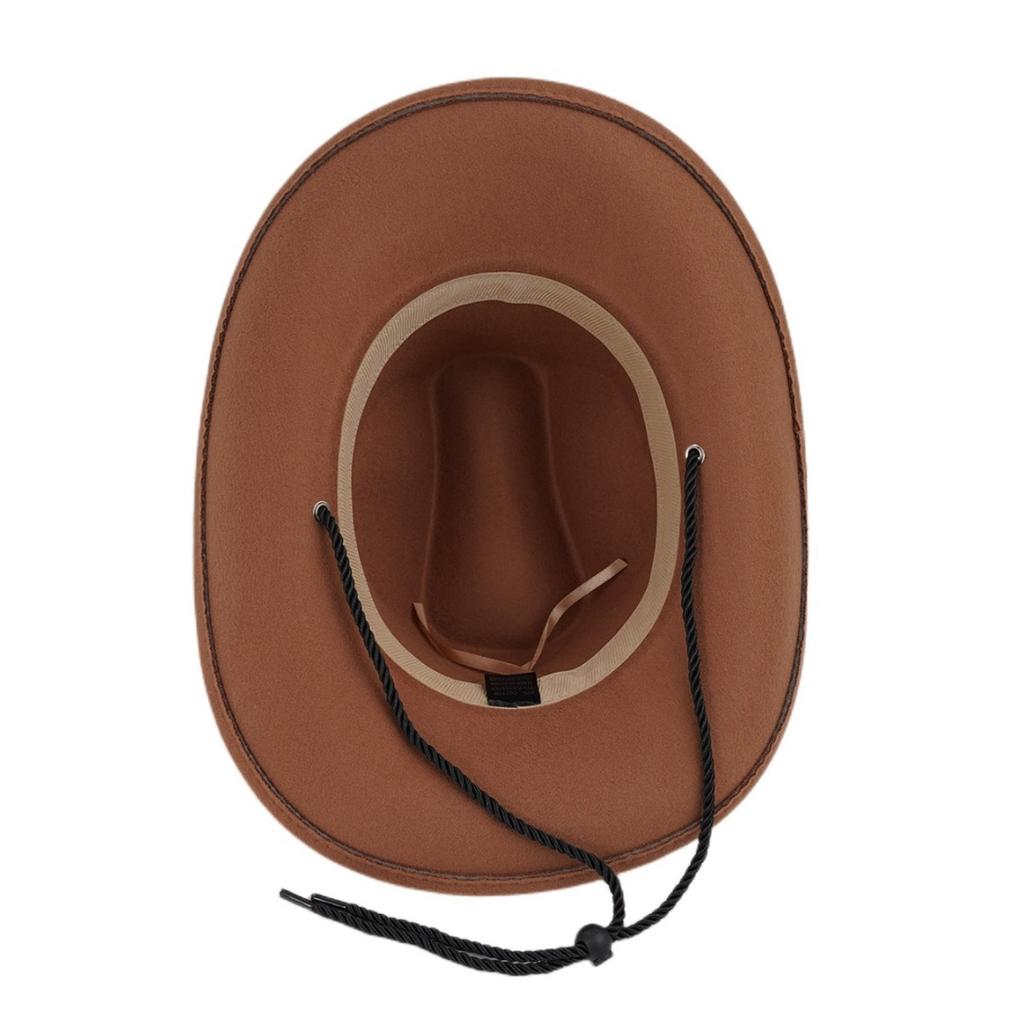 High-quality wool felt hat with windproof strap, stage hat, jazz hat, European and American festival carnival cowboy hat, knight's hat, trendy