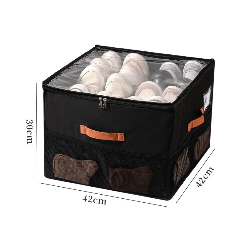 Foldable Fabric Organizer Box with Lid: Multifunctional, Divided Compartments for Underwear, Panties, Shoes, or Sundries.