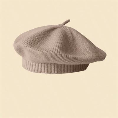 Boina Britânica Retro Street Style para Meninas no Outono e Inverno Chapéu de Artista Tricô Versátil Quente Casual