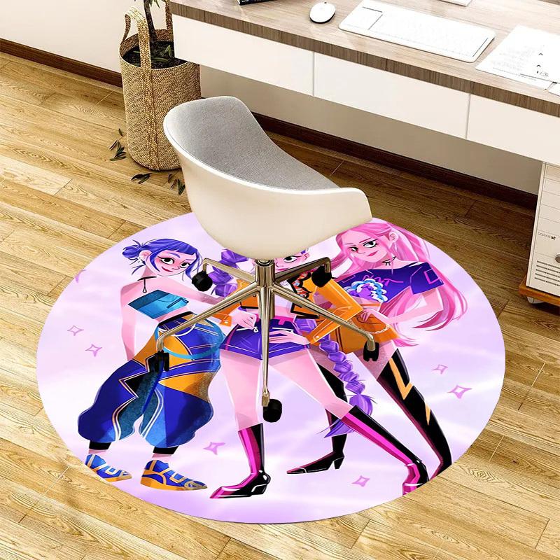 1pc Colorful Fashion Trio Round carpet, Made of Polyester,Perfect for Decorating Office Chairs, Living Rooms,Vibrant Decorative Rug