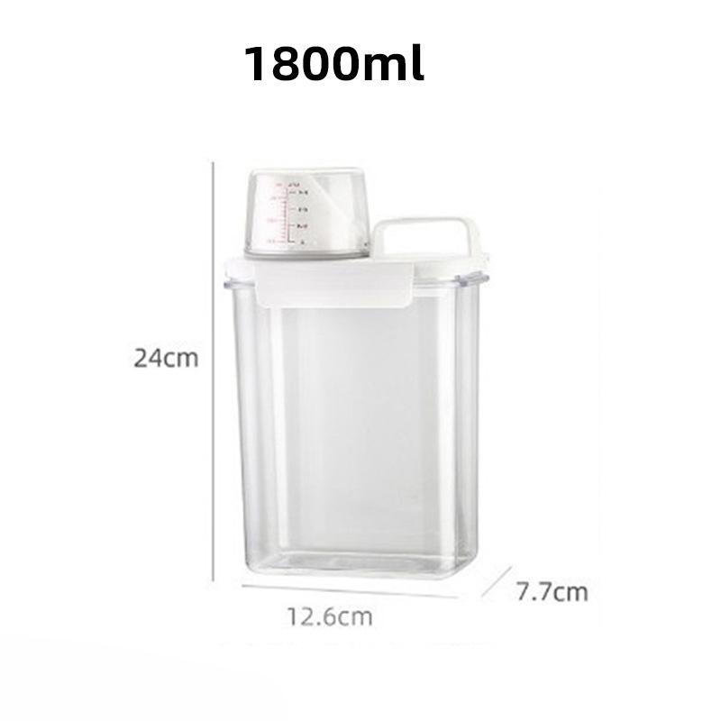 

Большая герметичная утолщенная банка для хранения корма для домашних животных, банка для хранения, бутылка для порционирования, мерный стакан большого объема Square handle [1800ml]