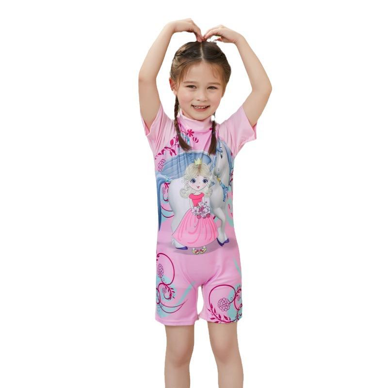 European & American Cartoon Kids' Quick-Dry One-Piece Swimsuit, Cute Design for Boys & Girls, Small To Medium Sizes