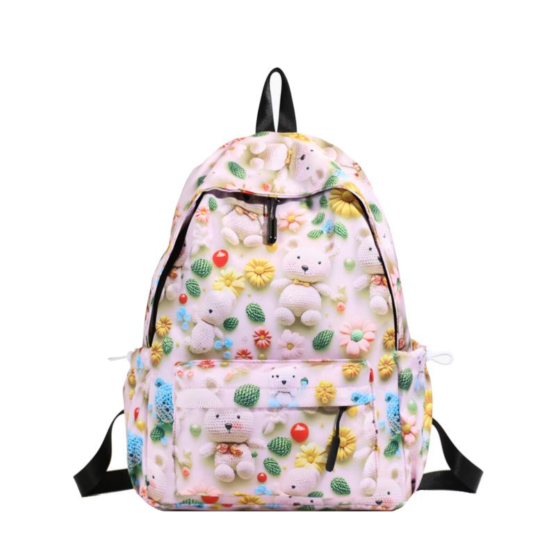 Backpack 2025 New Japanese Soft Girl Fashion Picture Backpack Large Capacity Casual Versatile Student Schoolbag Tide