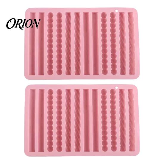 Dishwasher Safe Baking Molds Silicone Twist Pretzel Mold, 12 Cavity Cake Chocolate Rod Candy Tray, Nonstick Easy Release Ice Cube Soap Crayon