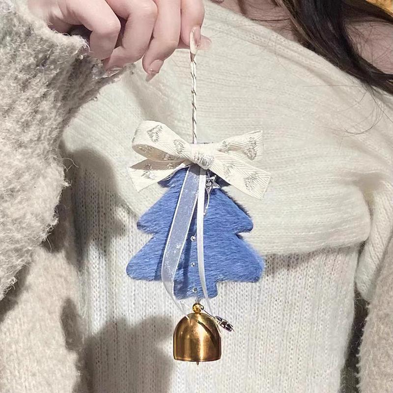 Christmas Bell Hanging Decoration Doorbell Christmas Party Hanging Decoration Creative Glitter Christmas Tree Keychain Pendent