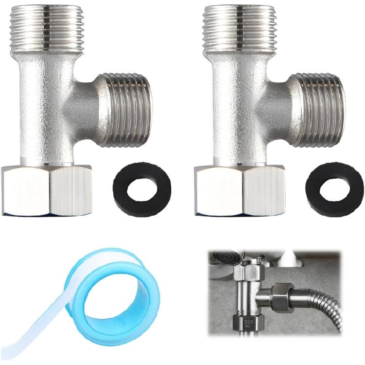 2er-Pack Europäischer Standard 3/8 Zoll T-Stück Wasserhähne Für Sichere Dichte Verbindungen Unter dem Waschbecken oder der Arbeitsplatte