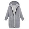 (RONGUI) Damen Langer Kapuzenpullover, Lockerer Schnitt, Größen S, M, L und XL (XL, Grau)