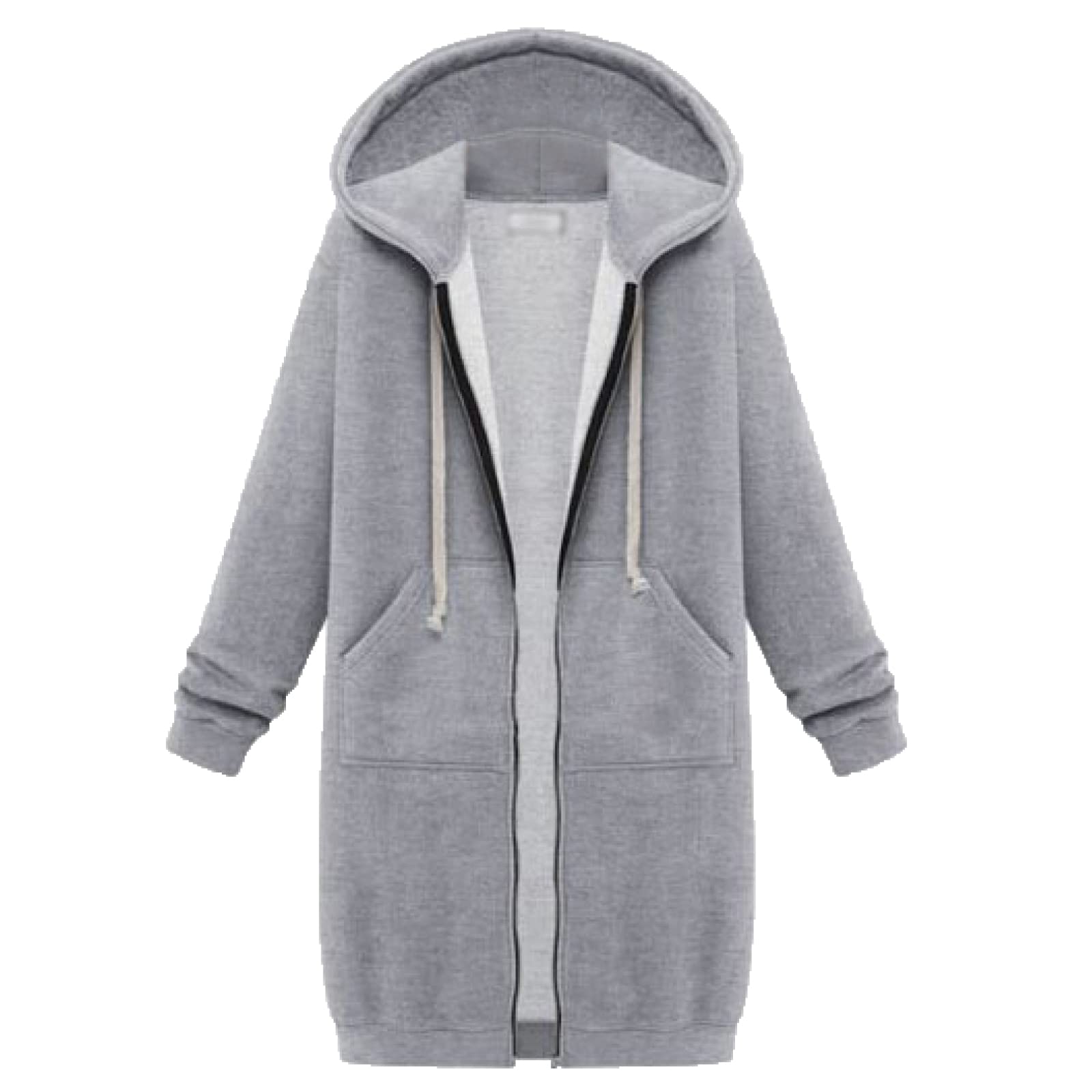 

(RONGUI) Women s Long Hooded Pullover, Loose Fit, Sizes S, M, L, and XL (XL, Gray)