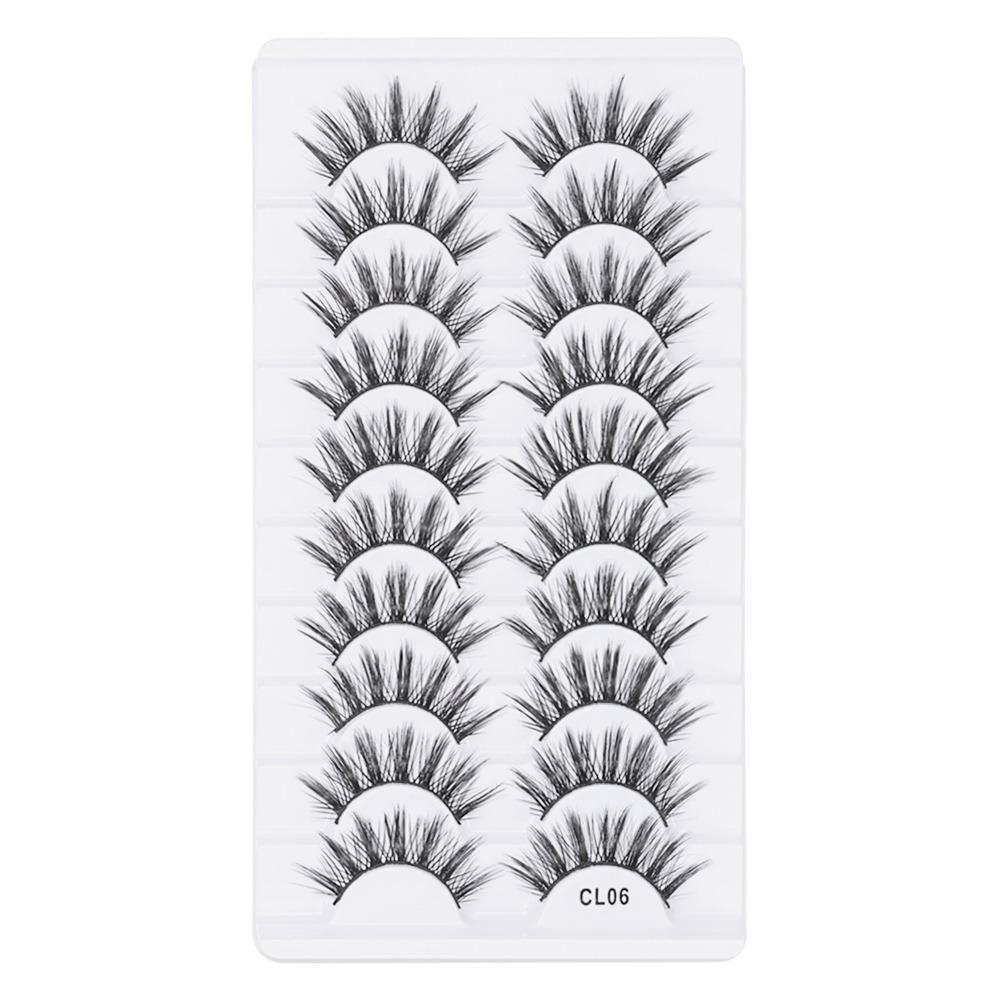 10 Pairs Natrual Long False Eyelashes Full Strip Fake Eyelash 3D Faux Mink Lash Eye Lash Extension